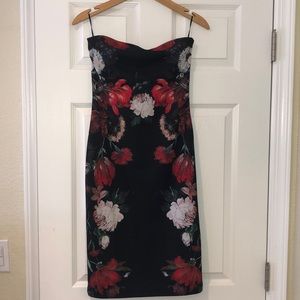 Express Black Floral Dress size 4